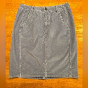 Covington Corduroy Stretch Knee Length Skirt Country Blue Size 6 With Pockets